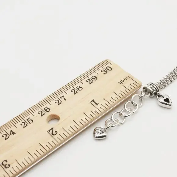 Designer BRIGHTON beaded Cubic Zirconia Heart Charms Bracelet - Picture 9 of 11